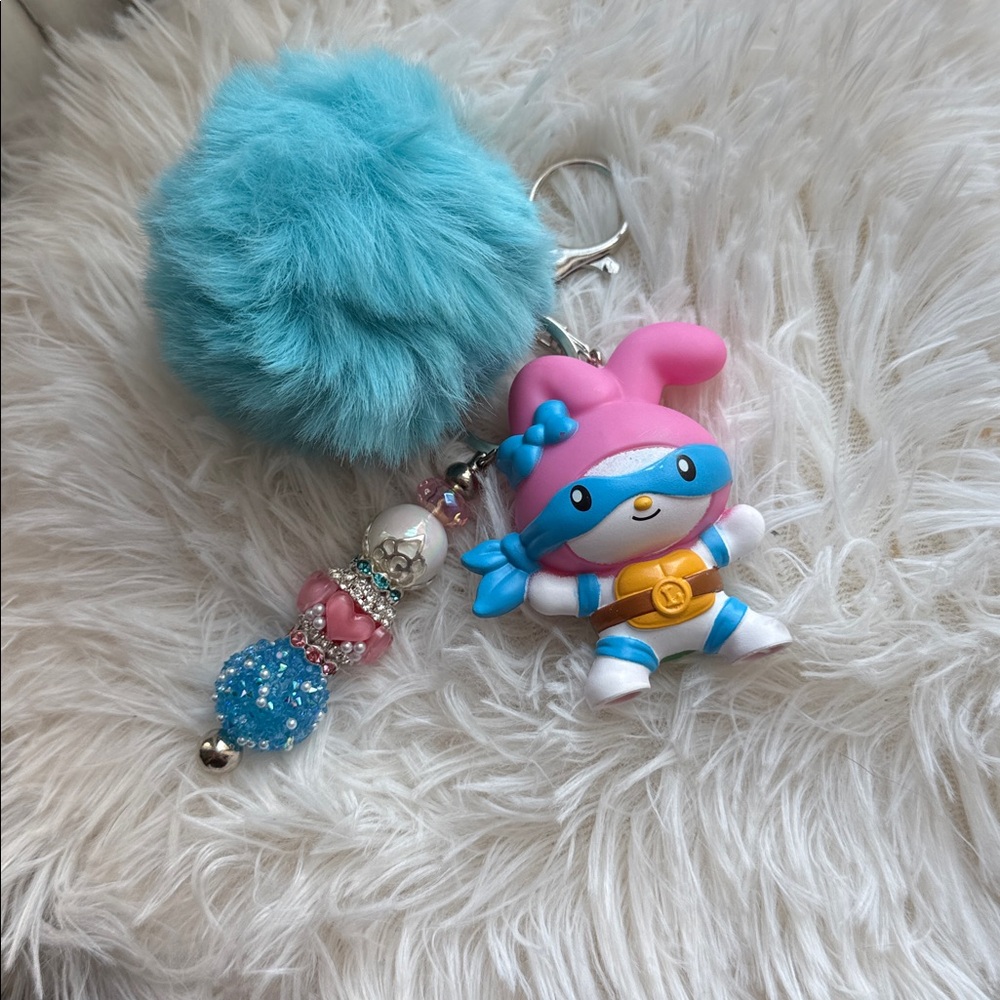 My Melody x Teenage Mutant Ninja Turtles Beaded Bag Charm Handmade